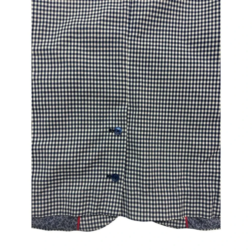 Robert Graham 44R Blue‎ White Wool Cotton Blazer Jacket Unstructured Sport Coat